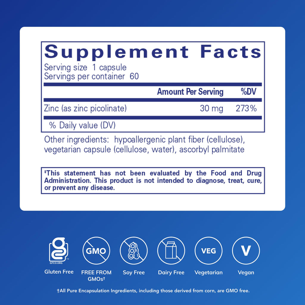 Zinc 30 mg, 60 Capsules E73961