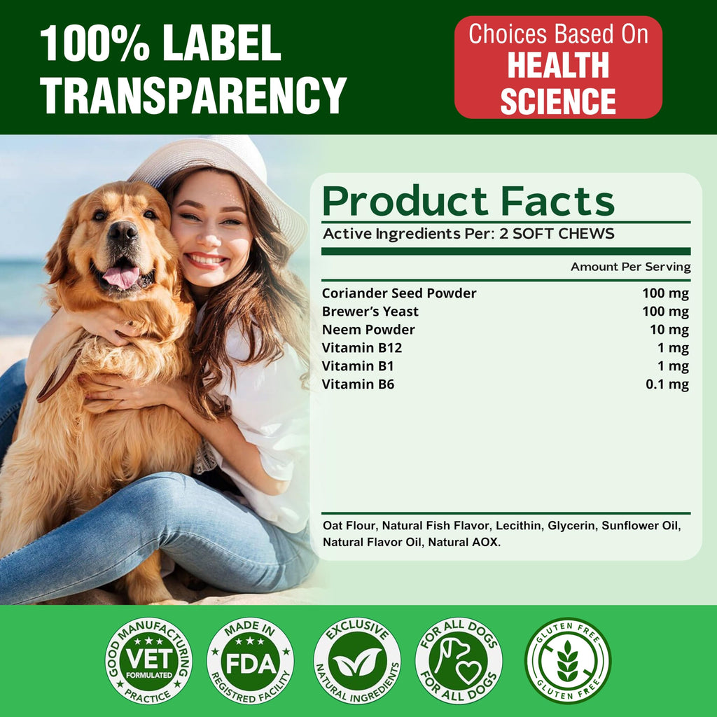 Flea and Tick Chewables for Dogs Chicken 120 Soft Treats S7111