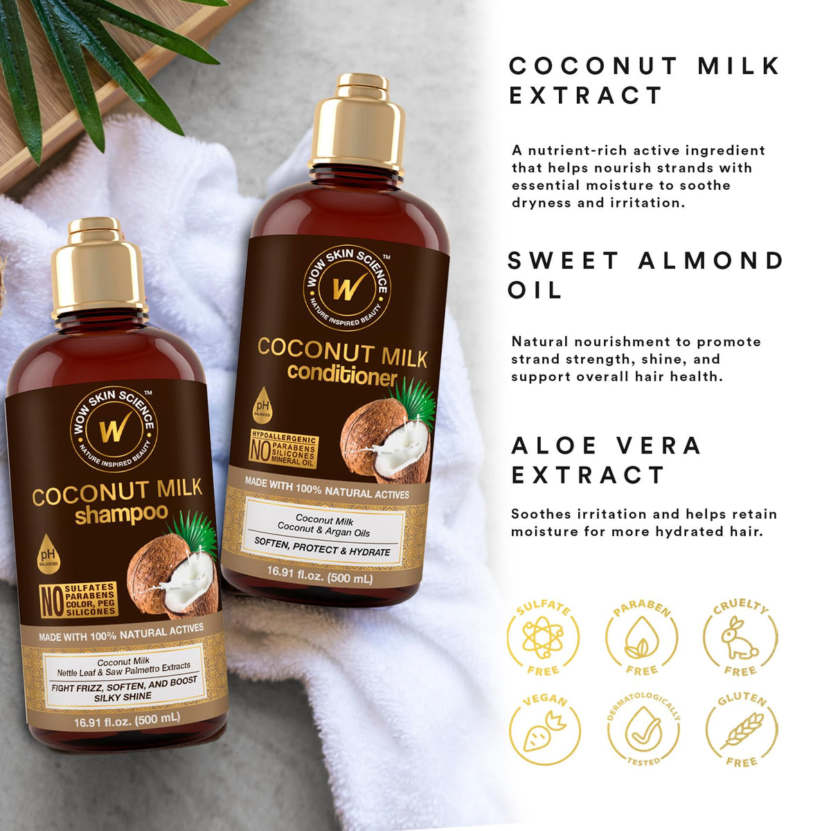 Coconut Milk Shampoo and Conditioner Set Paraben Sulfate Free G69547