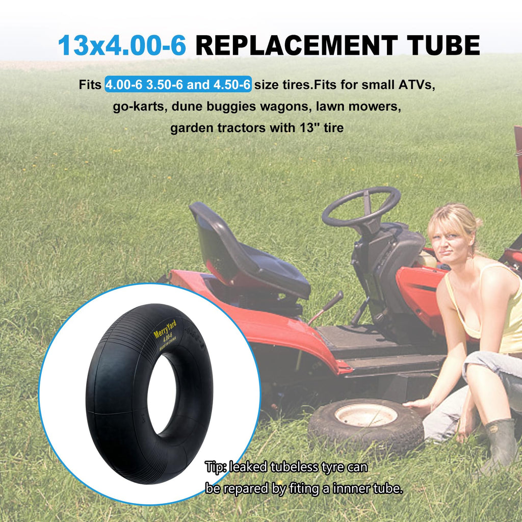 13 * 4.00-6" Inner Tubes TR13 Straight Valve Stem 2-Pack R652