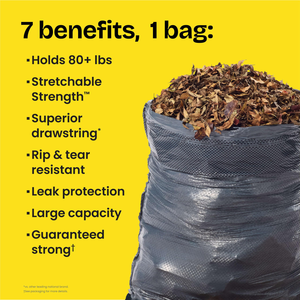 30 Gallon Unscented Heavy Duty Drawstring Trash Bags, 50 Count V63812