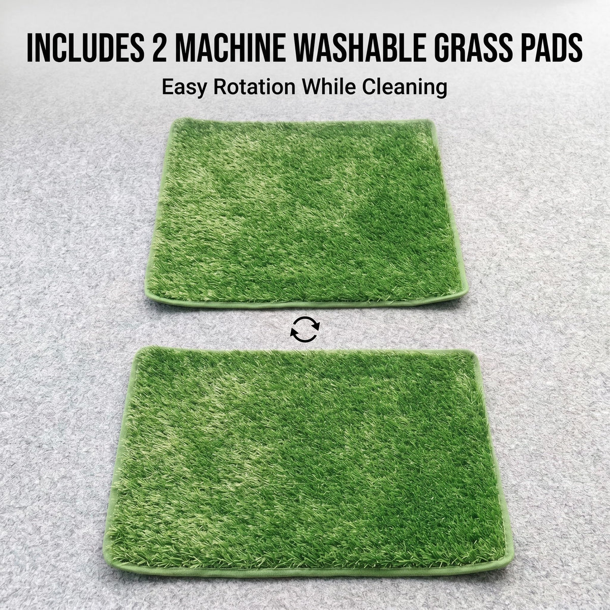 Dog Grass Pad with Tray, 2 Washable Grass Pads U629