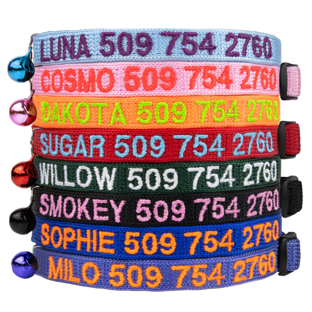 Personalized Cat Collars with Breakaway Safety Release Buckle M874962