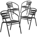 Black Set of 4 Stacking Outdoor Chairs D983