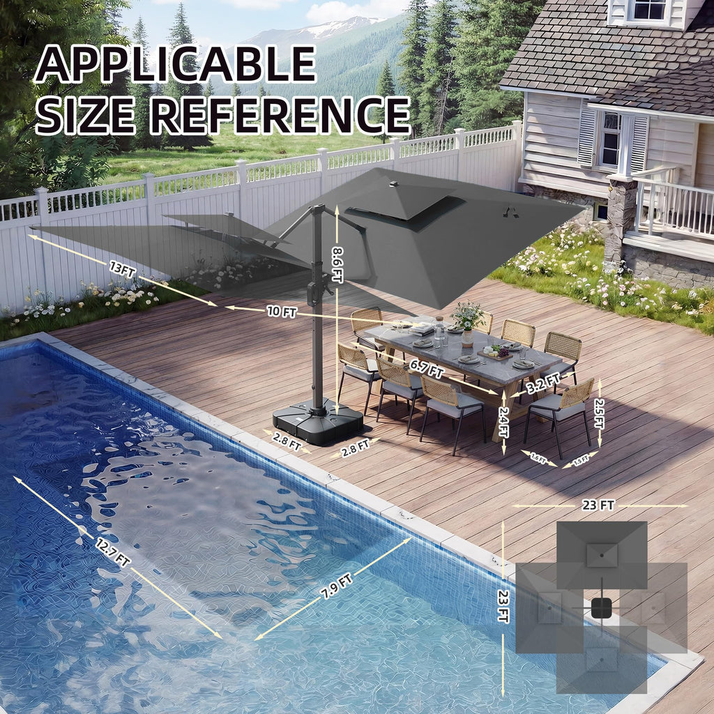 Cantilever Outdoor Patio Umbrella with Base B56112