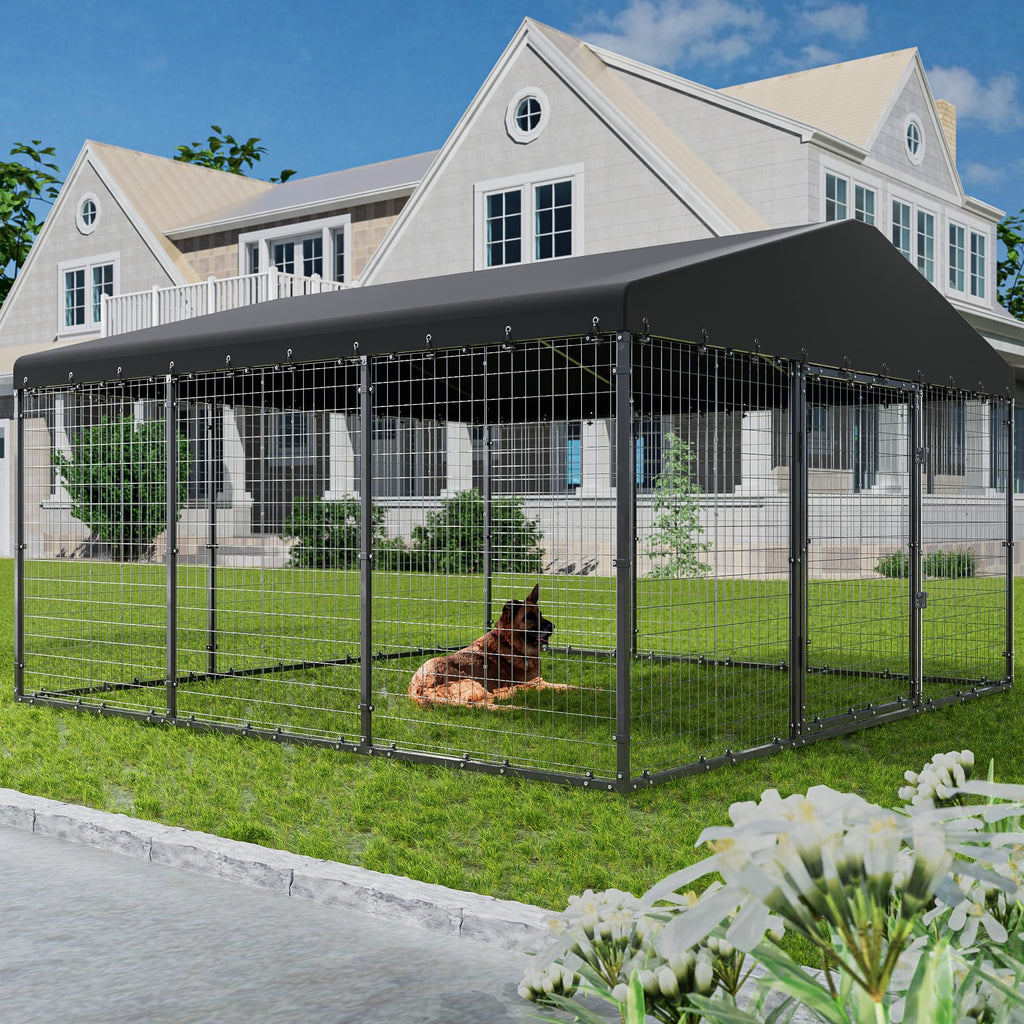 10x10x6 FT Heavy Duty Dog Kennel with Roof Q106