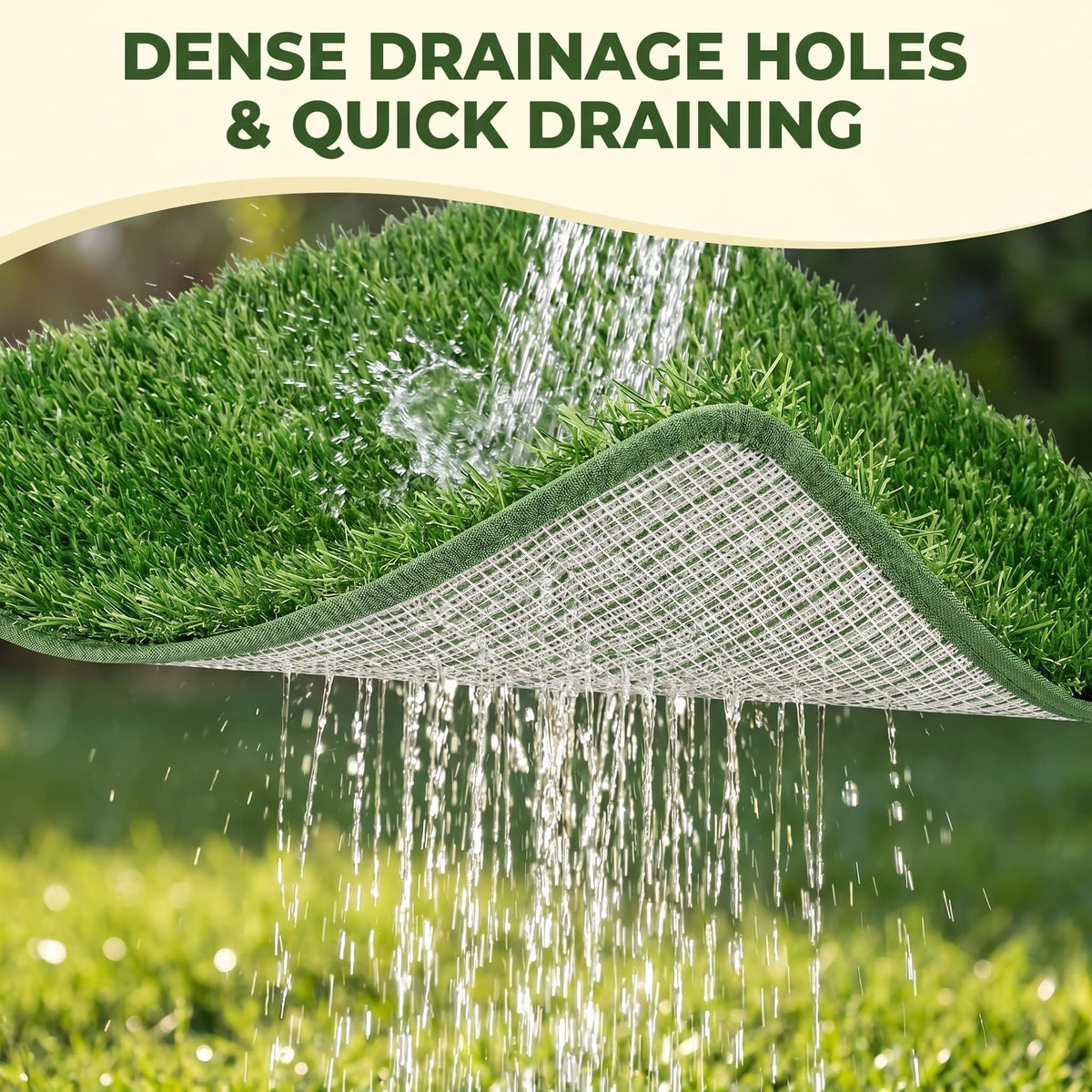 Dog Grass Pad with Tray, 2 Washable Grass Pads U629