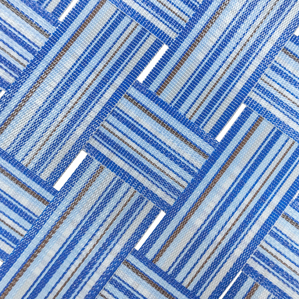 Folding Patio & Lawn Chairs Steel Frame Blue Woven Fabric Wooden Armrests Pack of 2 S982